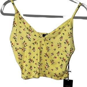 YMI Collections Yellow With Pink Floral Design Top Large